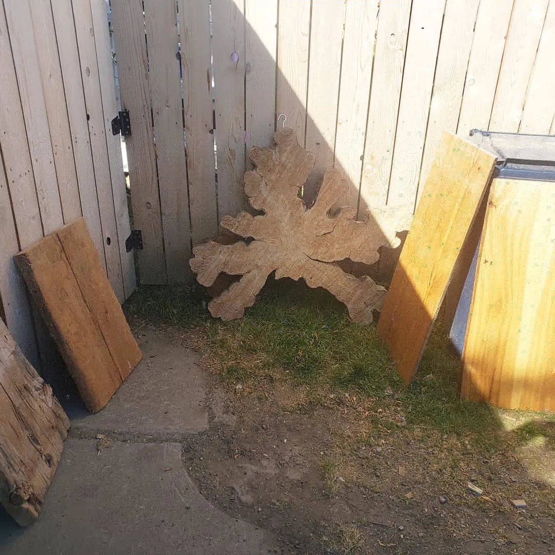 Custom woodwork project being assembled with hand tools