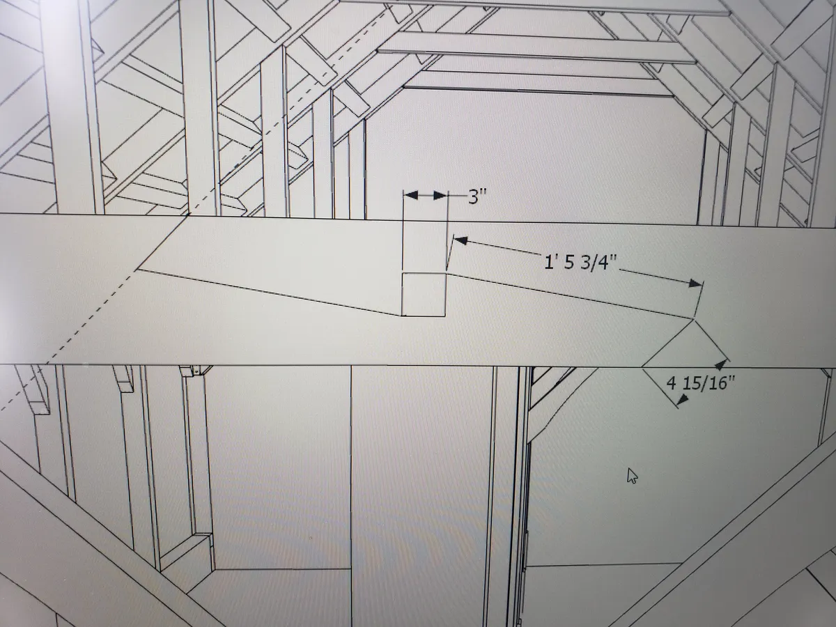 Connecting timber frame bents with tie beams and purlins
